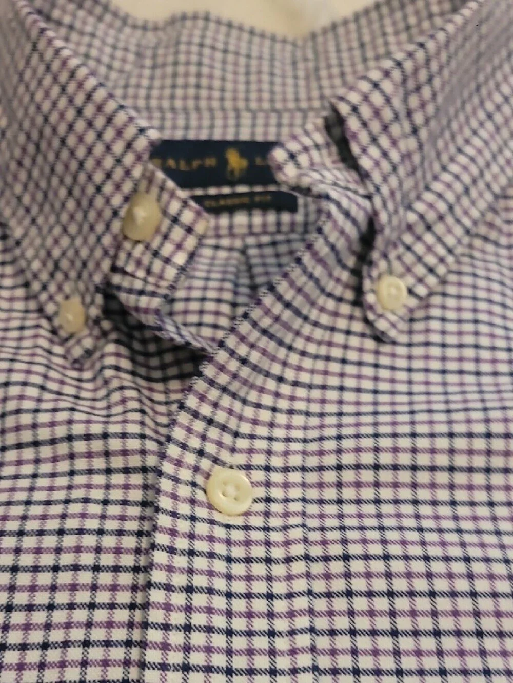 Polo by Ralph Lauren Purple and White Checked Button-Down Shirt